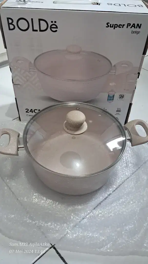 Bolde superpan Casserola Granite beige 24cm