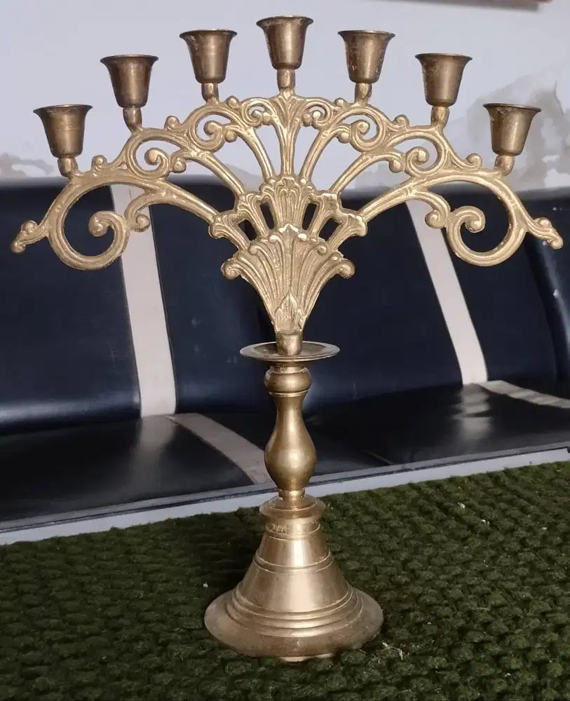 Tempat Lilin Kuningan Vintage Antik
