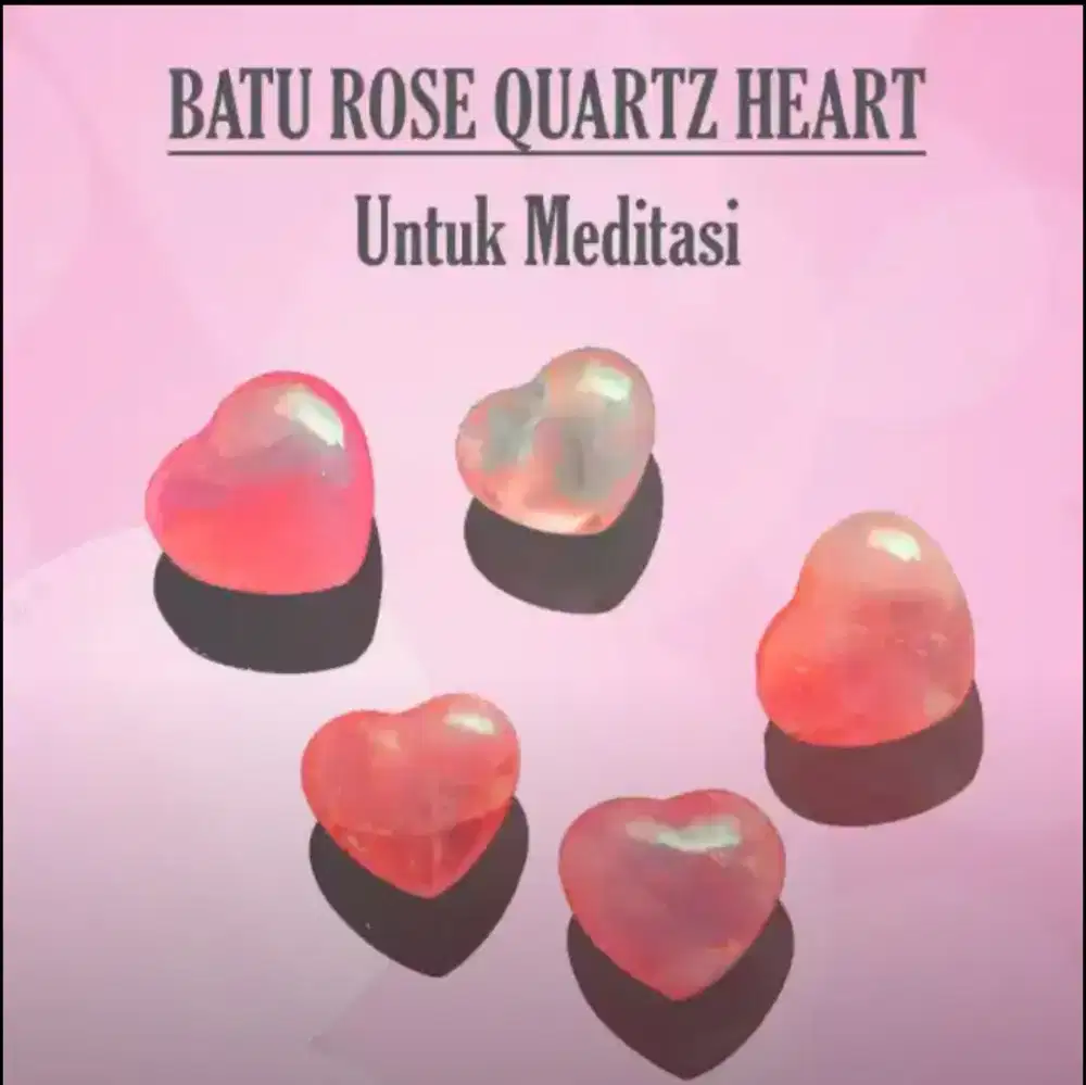 Batu Rose Quartz bentuk Hati Untuk Meditasi