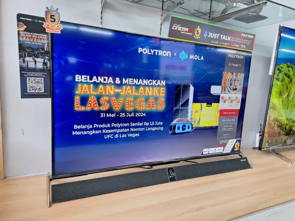 GOOGLE TV 50 INCH 4K PLUS SOUNDBAR, POLYTRON PLD 50BUG5058