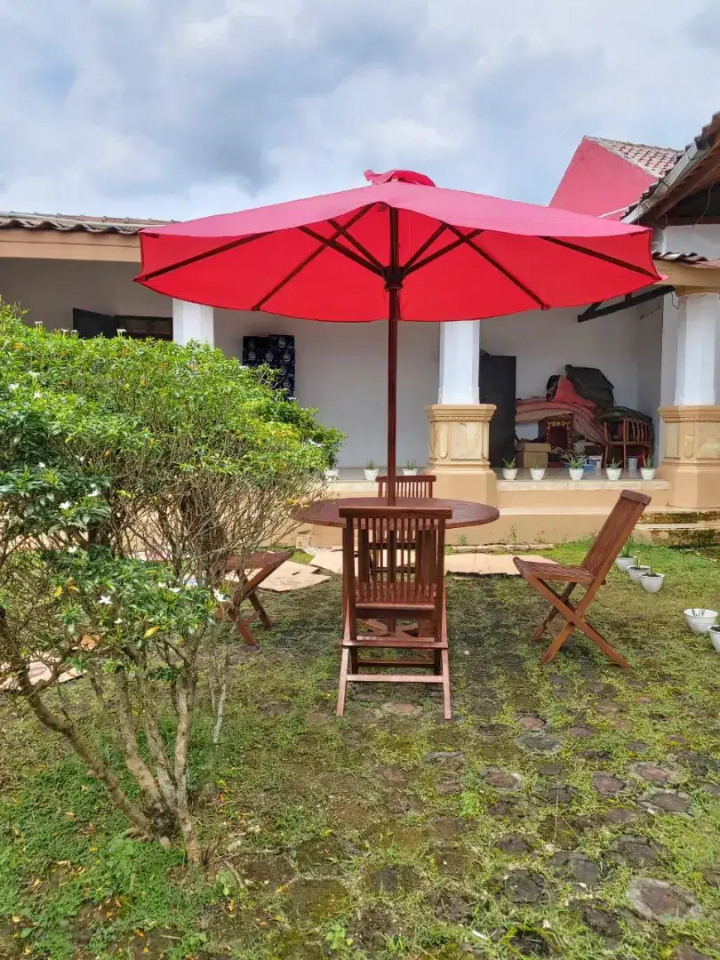 Meja Payung Kayu jati, Meja taman, kursi lipat