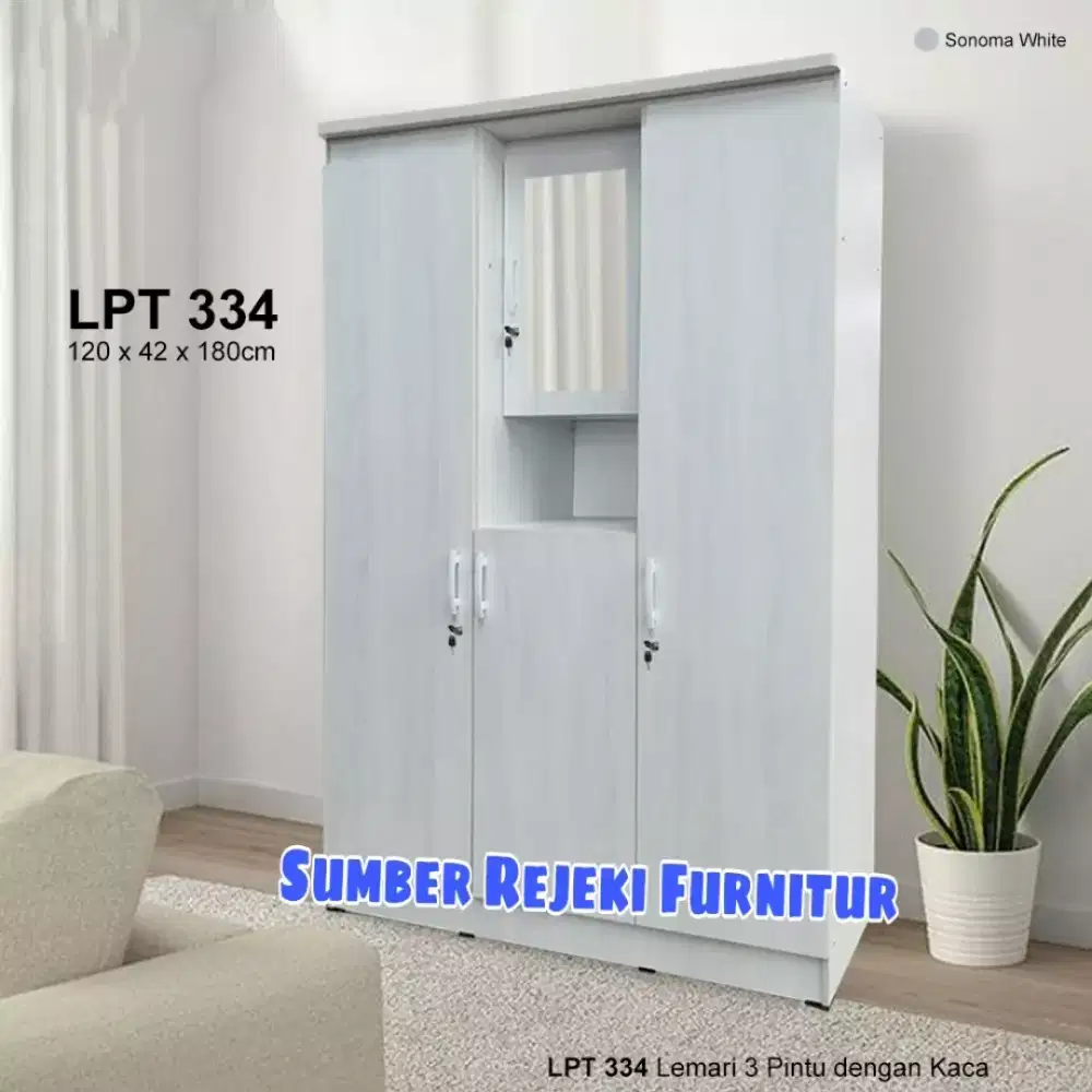 LEMARI PAKAIAN 3 PINTU MINIMALIS