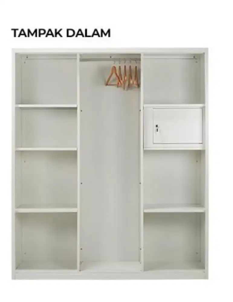 Lemari besi Sleding 3 pintu 158x50x185cm