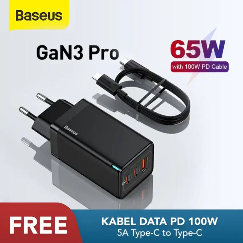 CHARGER BASEUS 65W GAN FAST CHARGER 4.0 3.0 PD TYPE C