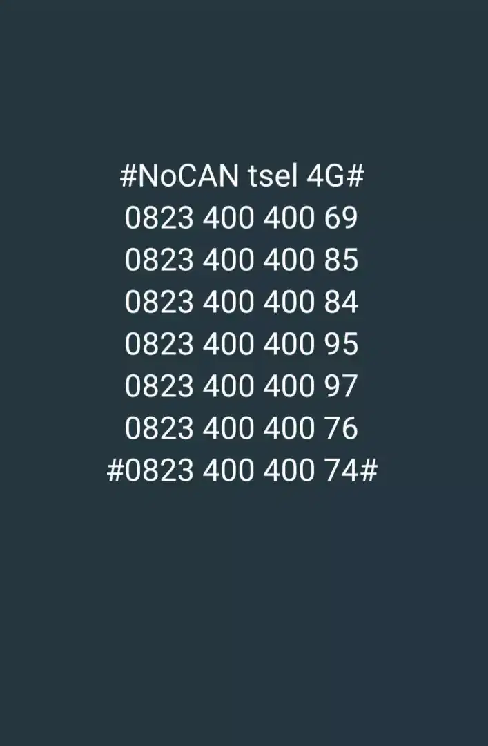 Nomor cantik Telkomsel 4G