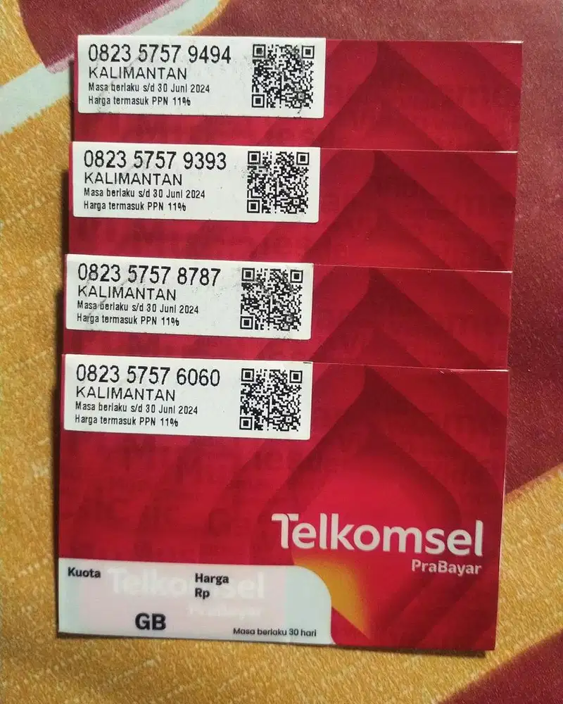 Nomor cantik kartu perdana simpati as telkomsel 4g (950rb-1,2jt)