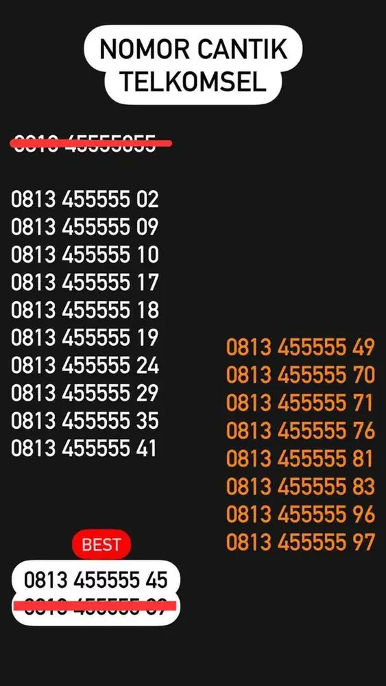 Nomor cantik kartu perdana simpati as loop telkomsel 4g (850rb-2,5jt)