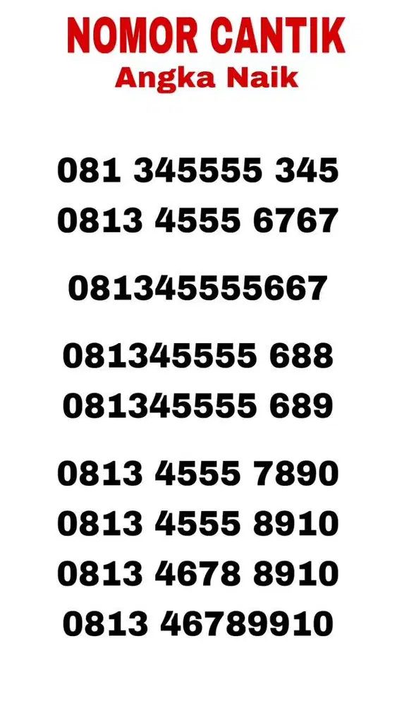 Nomor cantik kartu perdana simpati as telkomsel 4g