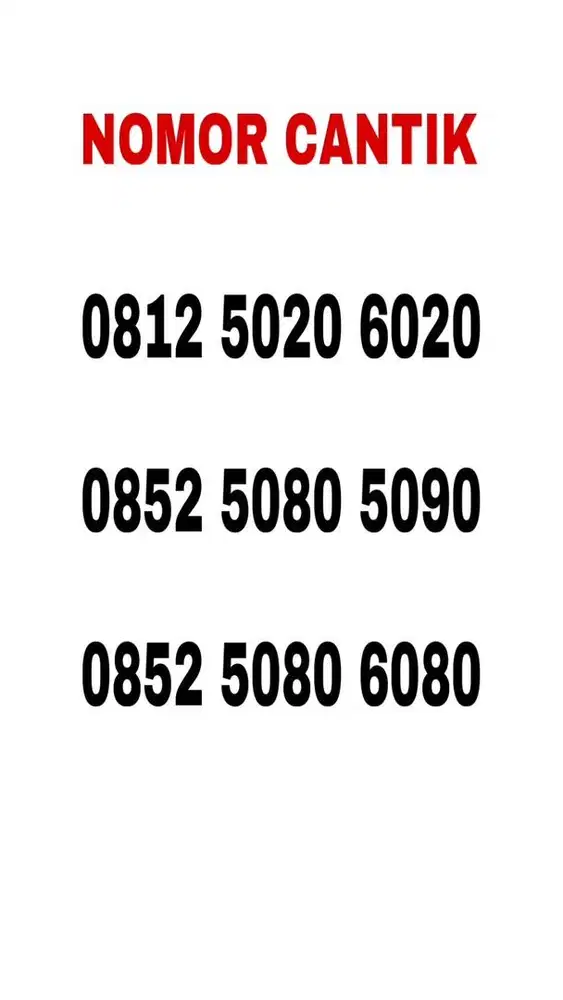 Nomor cantik kartu perdana simpati as telkomsel 4g