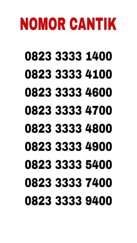 Nomor cantik kartu perdana simpati as telkomsel 4g