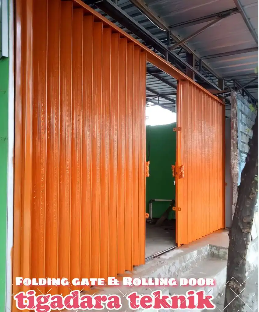 Gerbang lipat Folding gate berkulitas, layanan pasang service bandung