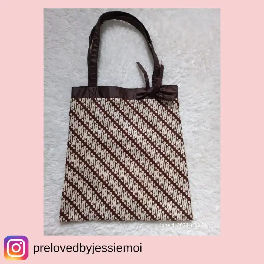 Tas Tote Bag Batik Bahan Kain Tipis