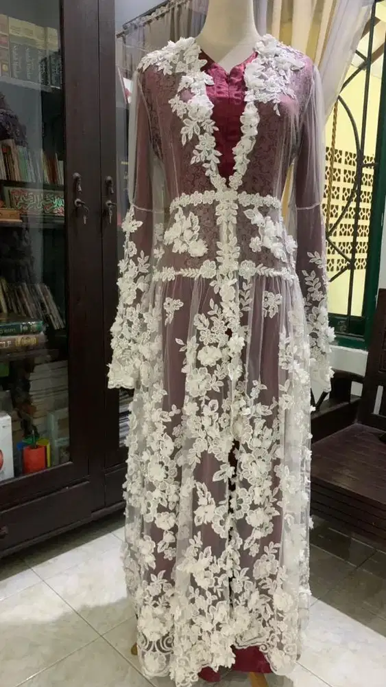 Gaun pengantin tile payet mutiara murah