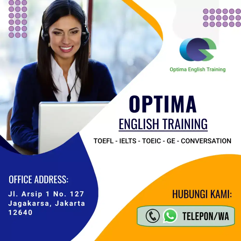 Guru/Les/Kursus Bahasa Inggris TOEFL IELTS TOEIC Conversation Grammar