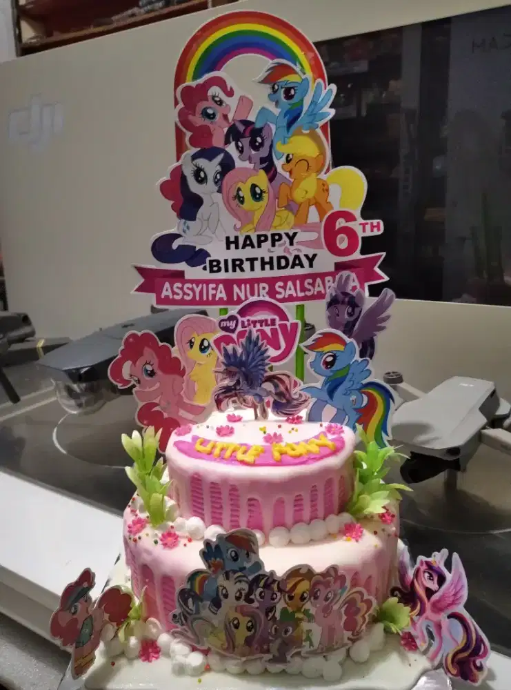 Kue ultah / ulang tahun little pony 2 tingkat