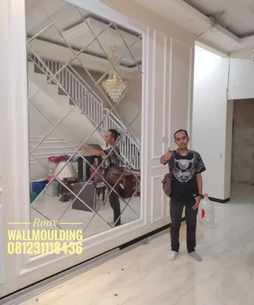 Wallmoulding dan cermin bevel murah garanasi