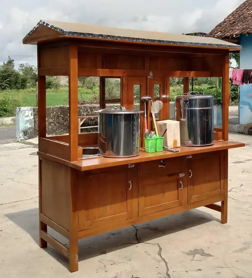 Gerobak bakso dan mie ayam lengkap siap jualan