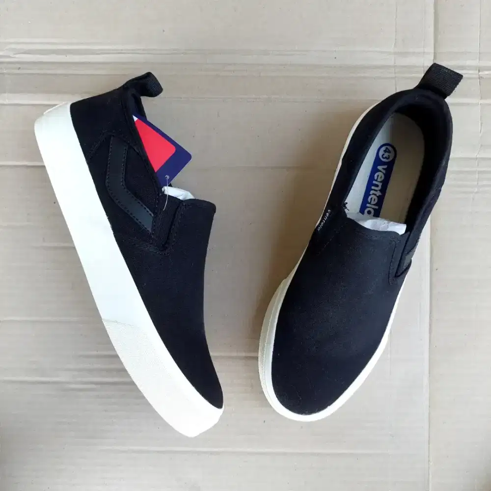 Sepatu Ventela Slip On Icon Black Natural ORIGINAL