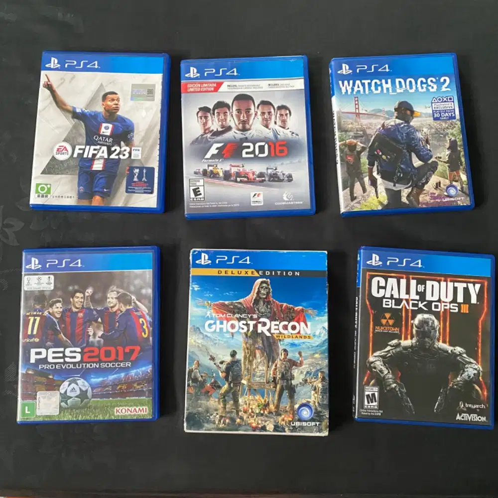 BD / KASET PS4: FIFA 23, PES 2017, WATCH DOGS 2, F1 DLL