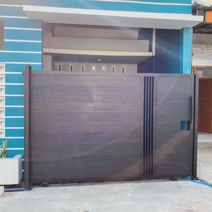 pagar besi minimalis modern terbaru varian warna hitam