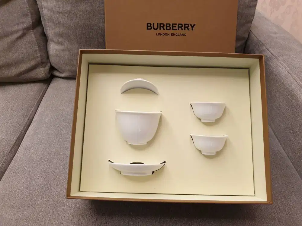 thomas cafe burberry shanghai chinese tea cup set original 100%