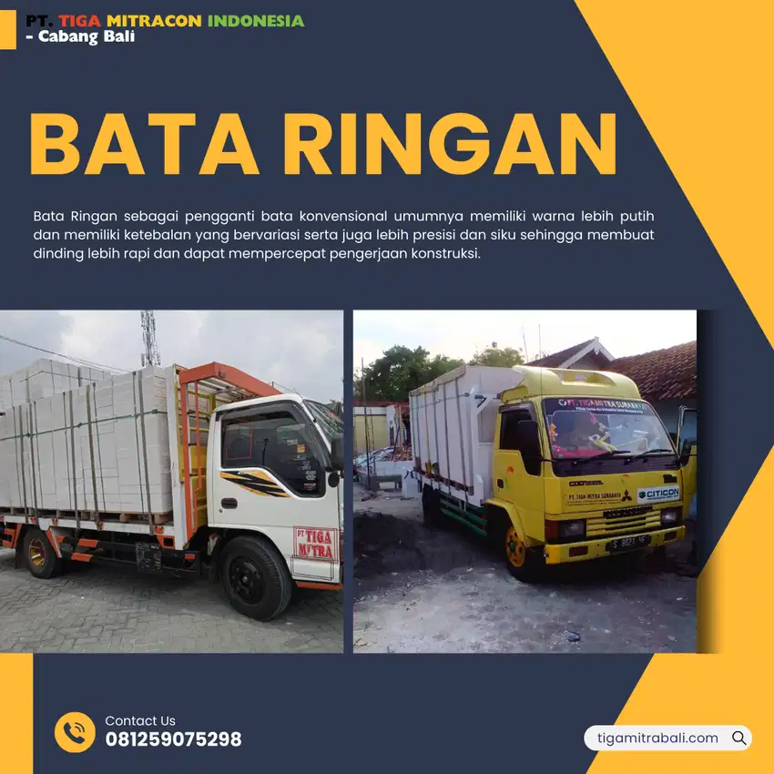 Harga Terbaru Bata Ringan | Panel Lantai | Semen Mortar Denpasar