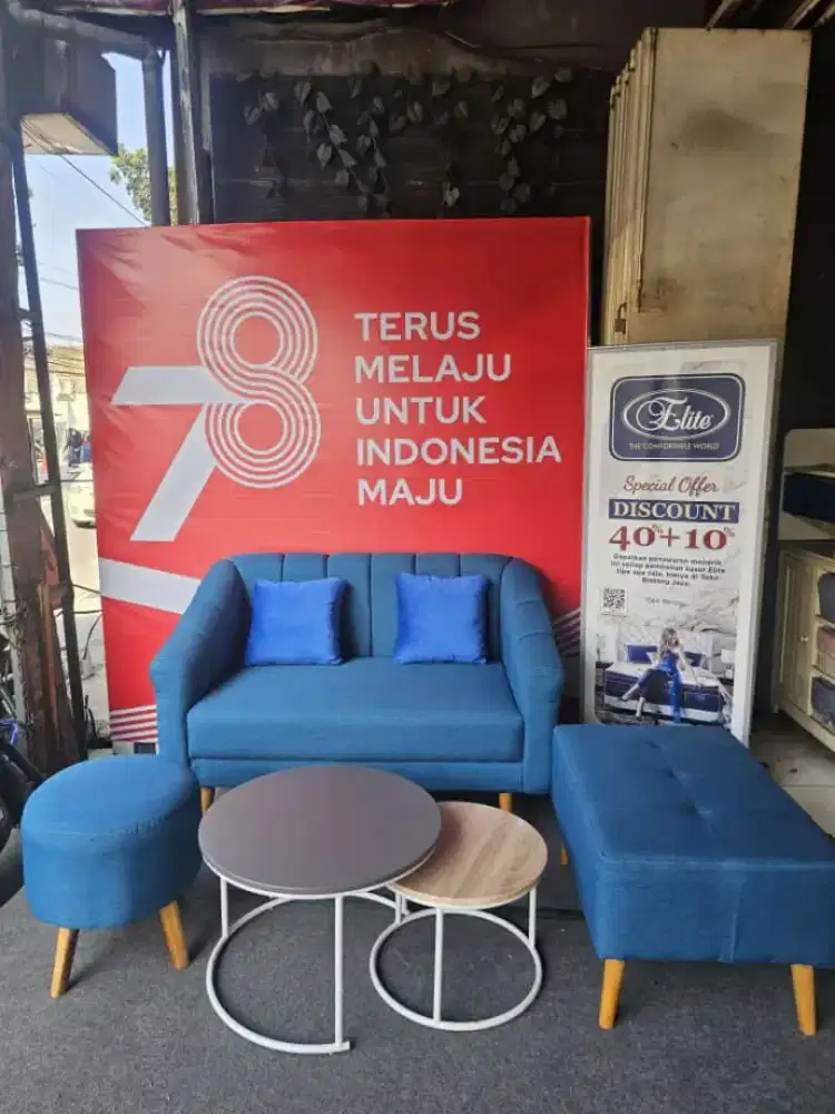 Uk kecil sofa set selonjoran tanpa meja