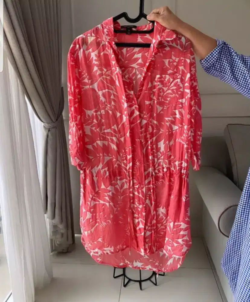 Auth lv louis vuitton silk/sutra blouse dress