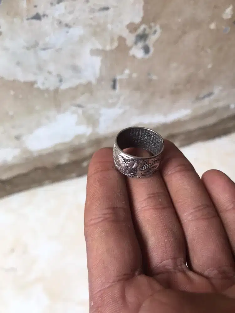 cincin pria silver ukiran lawas vintage