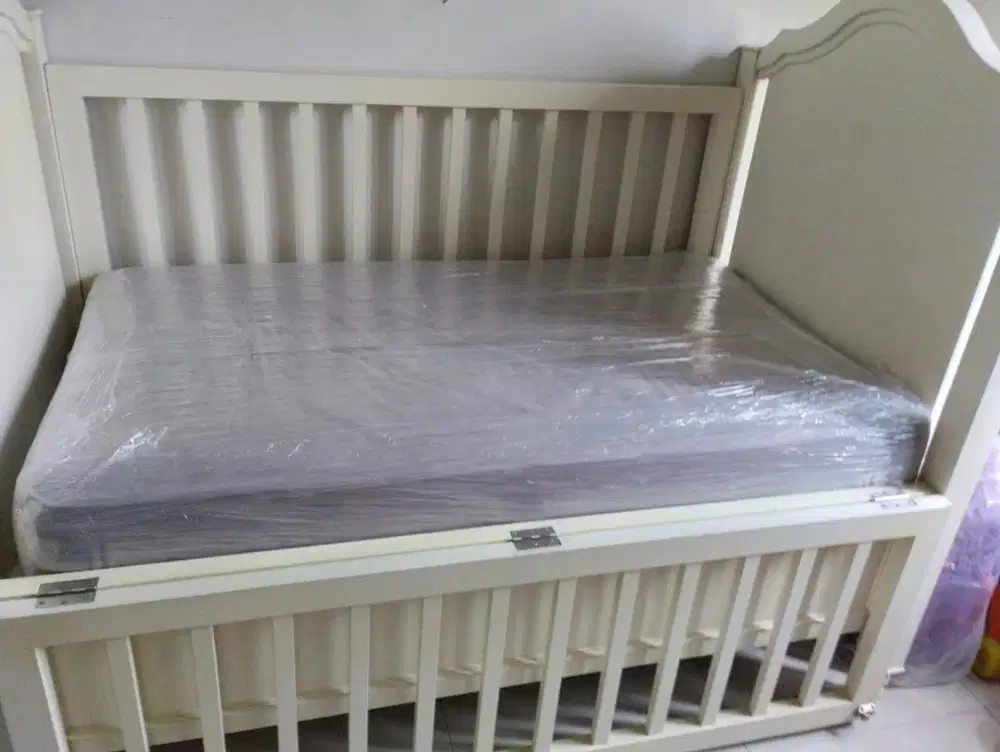 Ranjang anak bahan kayu mahoni mahogani bagus ukuran 180