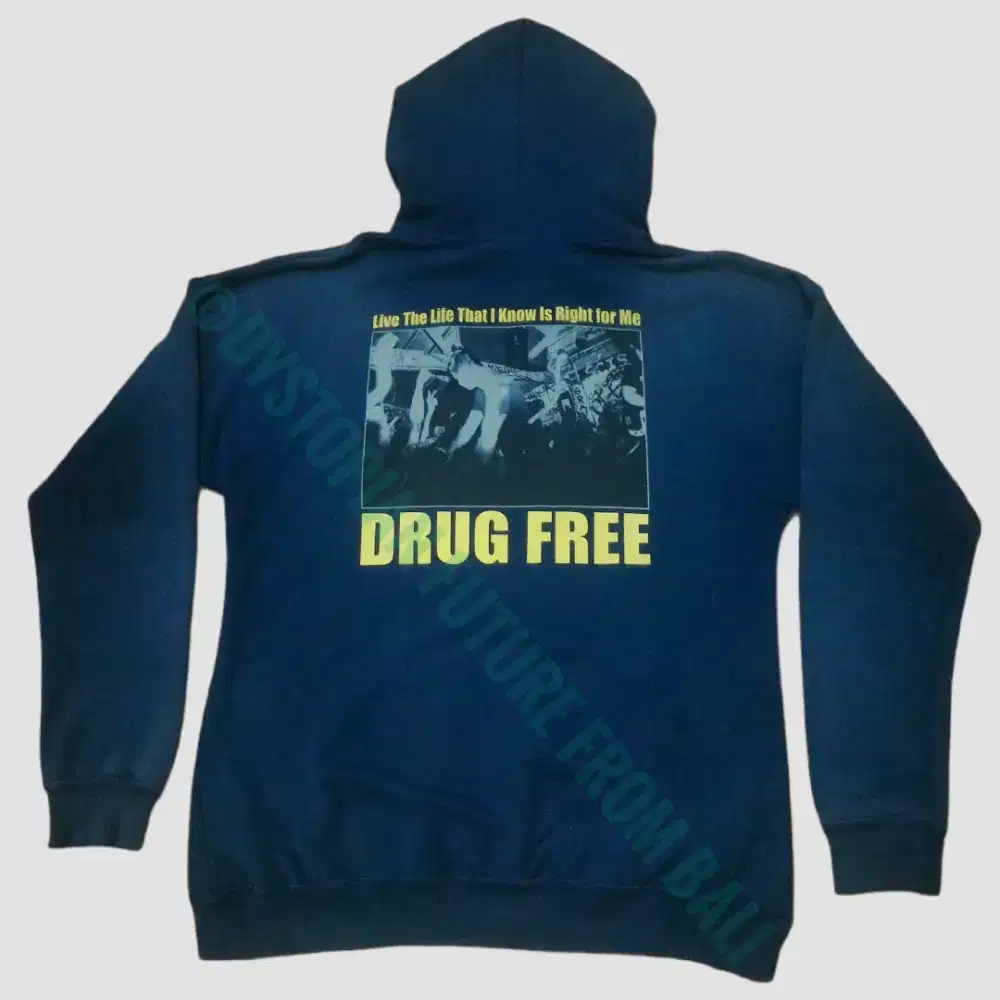 Vintage Hoodie Band Champion Straight Edge - Drug Free