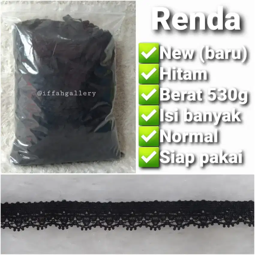 Renda Hitam Isi Banyak Fungsi Normal Siap Pakai