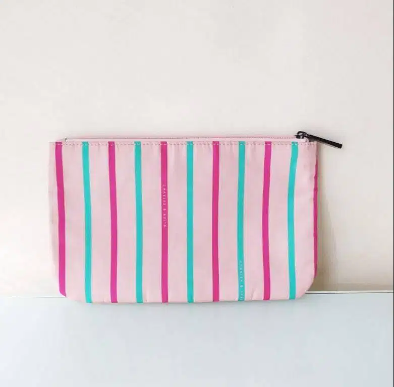 Pouch Tas Serbaguna Charles & Keith Original Pink Garis