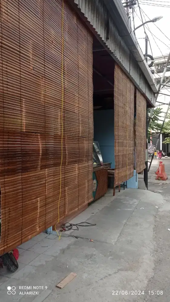 Tirai bambu wulung+ Pemasangan