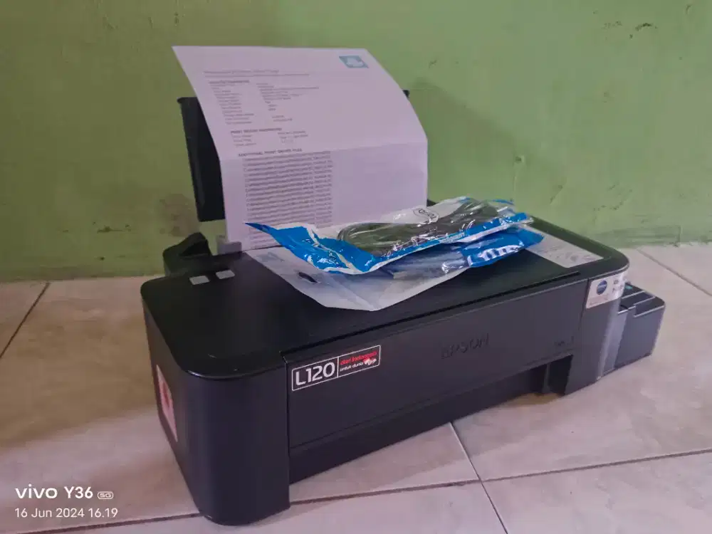 Printer Epson L120 ink tenk lengkap kabel Siap pakai