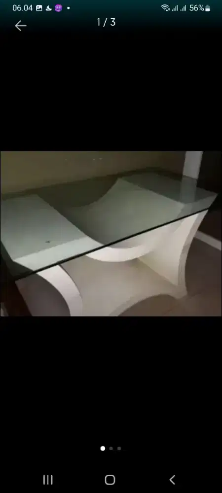 Meja makan kaca uk.140x80