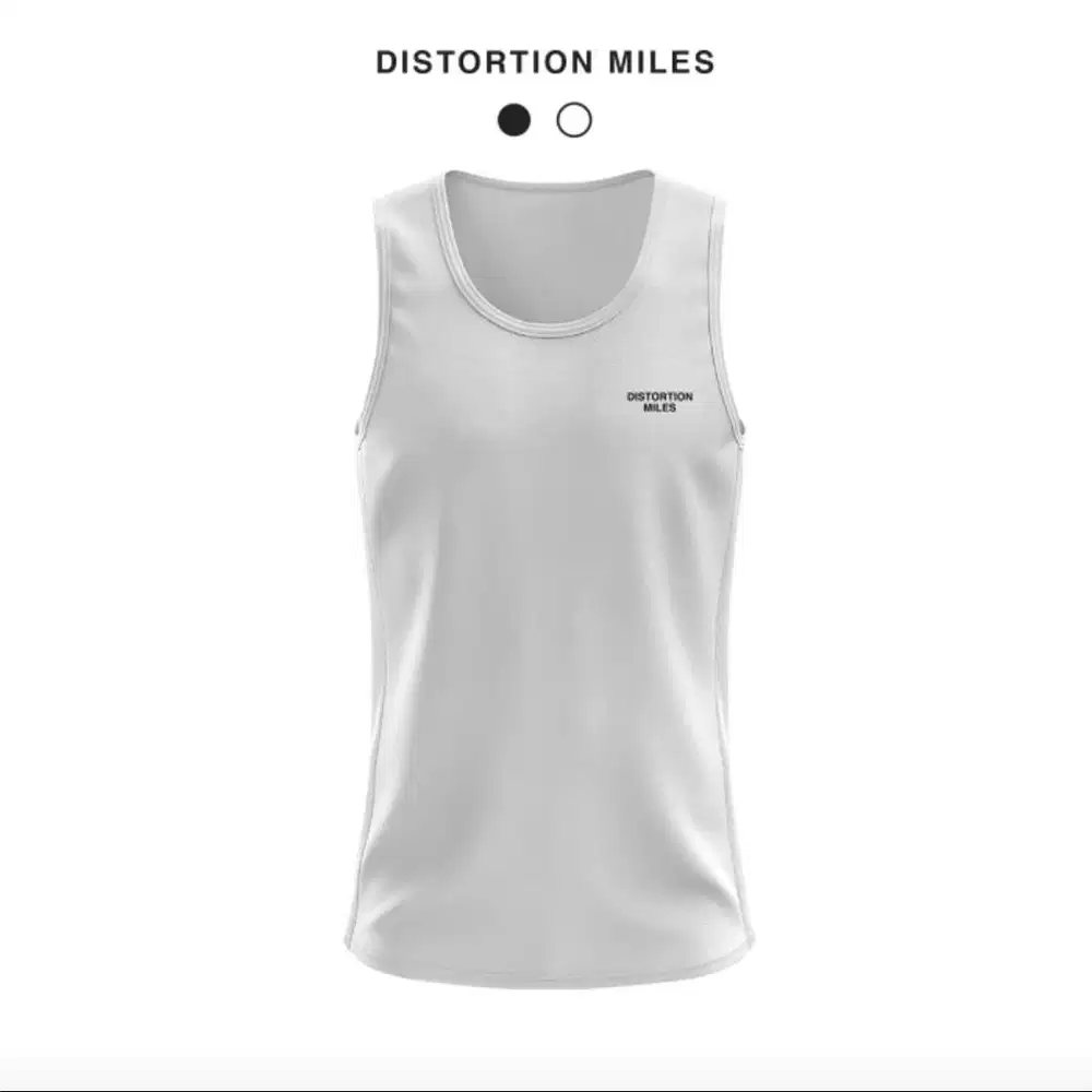 Running Singlet “MILES DISTORTION” White S Men