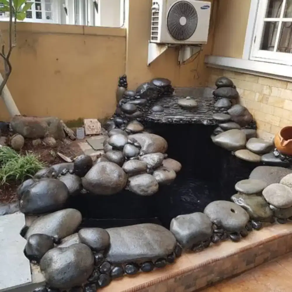 Kolam koi batu naturalpond