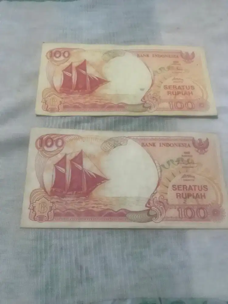 2 uang kertas kuno rp 100