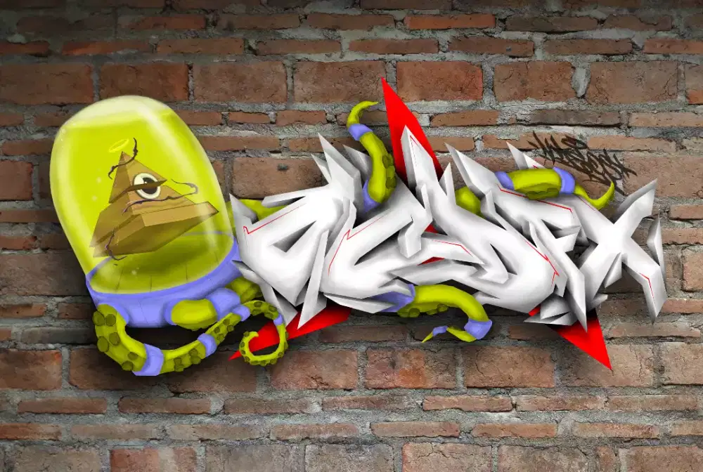 Graffiti sketsa digital illustrasi