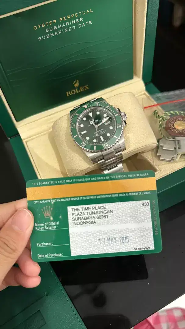 Rolex Hulk Submariner Date 116610LV Tahun 2015