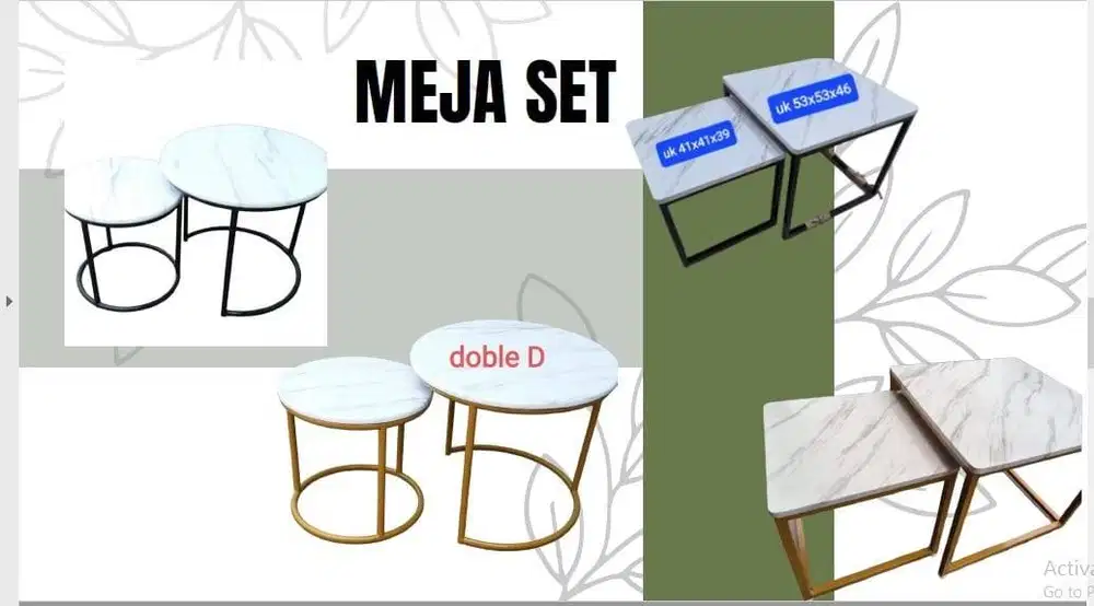 MEJA SET DOUBLE D / MEJA SET