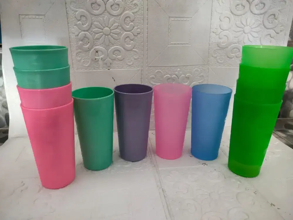 gelas minum super tebal tinggi 15.5cm diameter 8cm