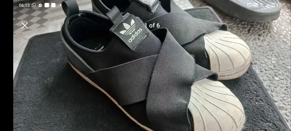 Sepatu Adidas Superstar Slip On Original Black 38 insole 24cm termurah