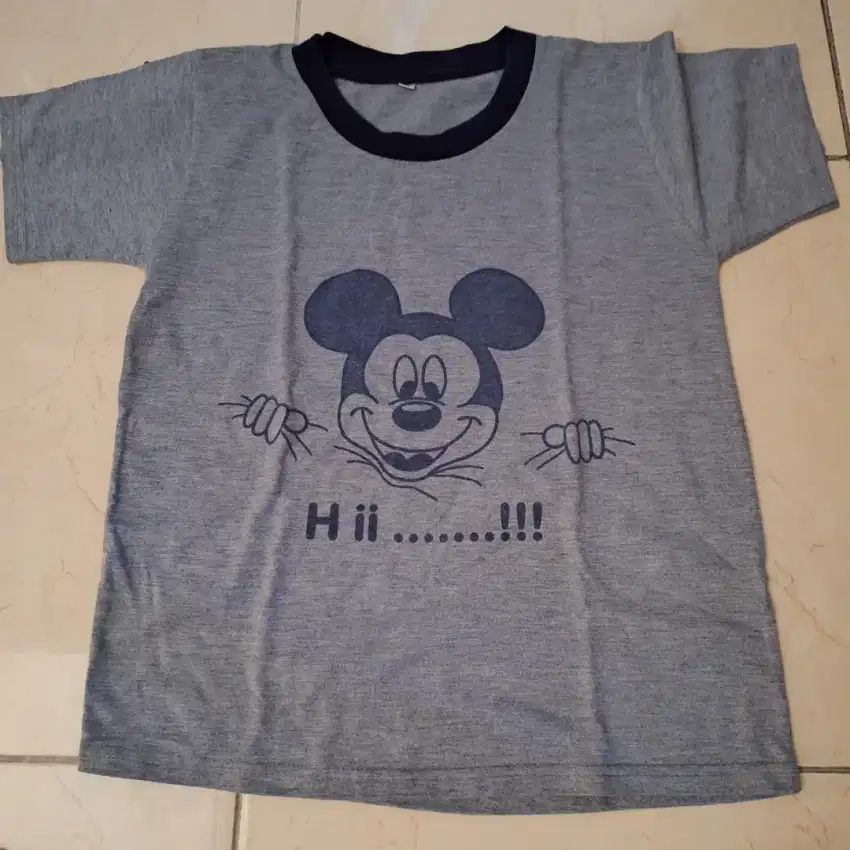 Baju Mickey Mouse Abu-abu Anak Perempuan