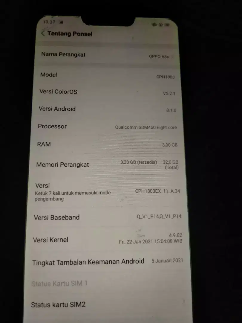 Oppo A3S Ram 3 GB