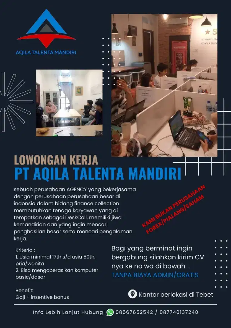 LOWONGAN STAF DESK COLLECTION DAN FIELD COLLECTION