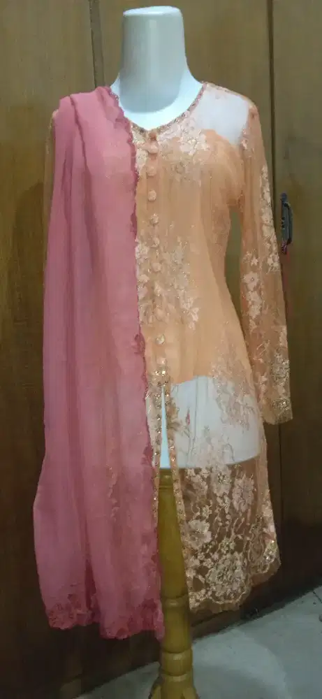 Muraaah! Set kebaya panjang panjang brokat + selendang