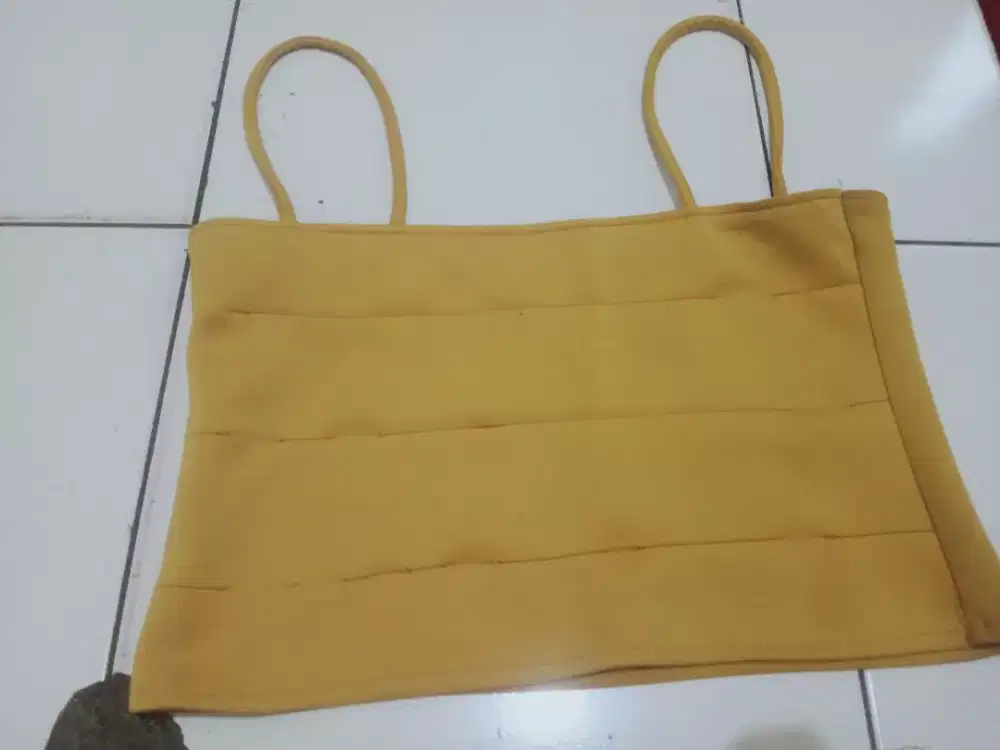 Dress warna kuning sepasang atas bawah