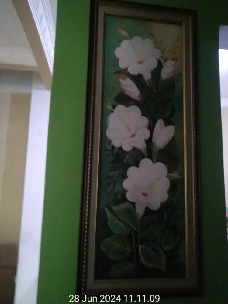 Lukisan bunga hiasan dinding
